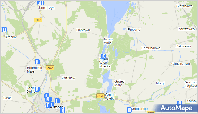 mapa Nowa Wieś Zbąska, Nowa Wieś Zbąska na mapie Targeo