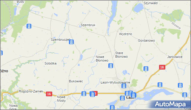 mapa Nowe Błonowo, Nowe Błonowo na mapie Targeo