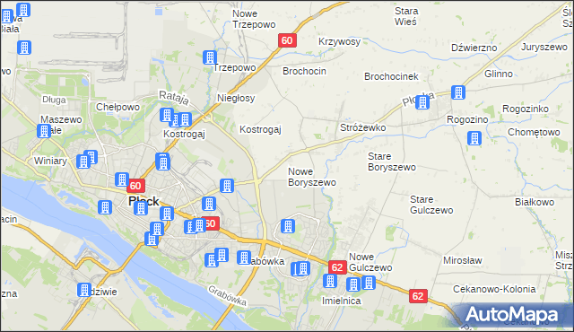 mapa Nowe Boryszewo, Nowe Boryszewo na mapie Targeo