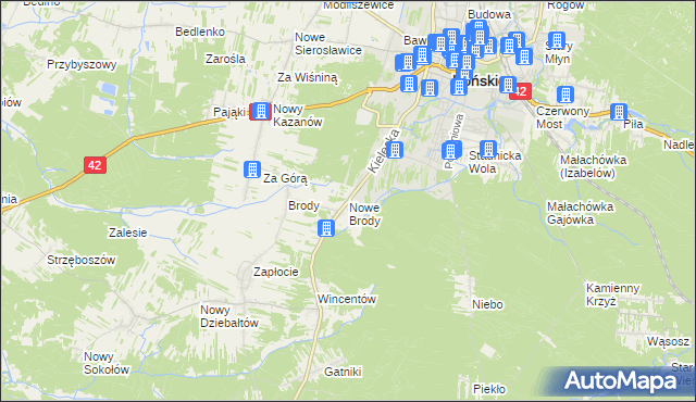 mapa Nowe Brody, Nowe Brody na mapie Targeo