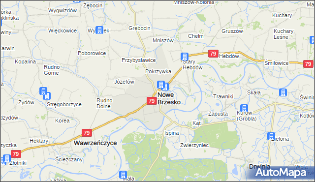 mapa Nowe Brzesko, Nowe Brzesko na mapie Targeo