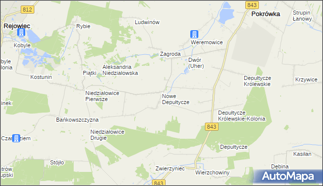 mapa Nowe Depułtycze, Nowe Depułtycze na mapie Targeo