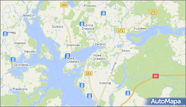 mapa Nowe Drawsko, Nowe Drawsko na mapie Targeo