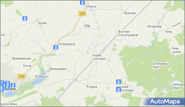 mapa Nowe Gronowo, Nowe Gronowo na mapie Targeo