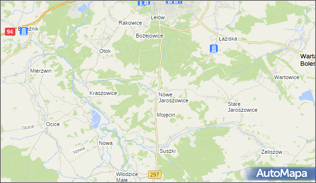 mapa Nowe Jaroszowice, Nowe Jaroszowice na mapie Targeo