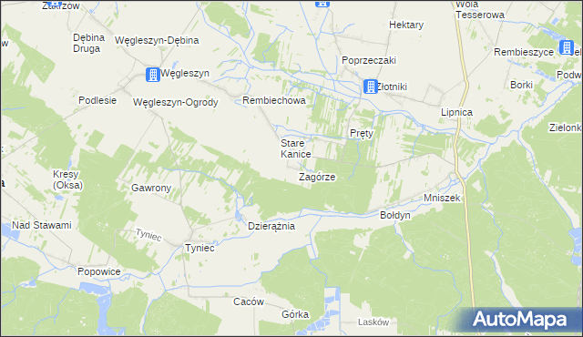 mapa Nowe Kanice, Nowe Kanice na mapie Targeo