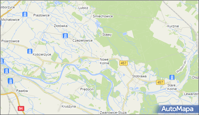 mapa Nowe Kolnie, Nowe Kolnie na mapie Targeo