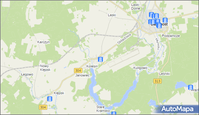 mapa Nowe Kramsko, Nowe Kramsko na mapie Targeo