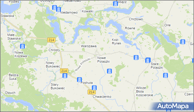 mapa Nowe Polaszki, Nowe Polaszki na mapie Targeo