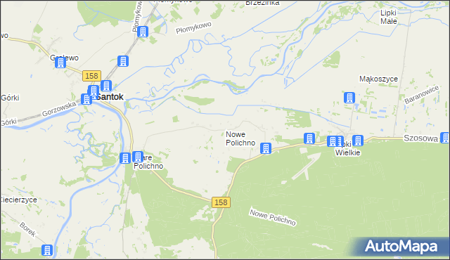 mapa Nowe Polichno, Nowe Polichno na mapie Targeo