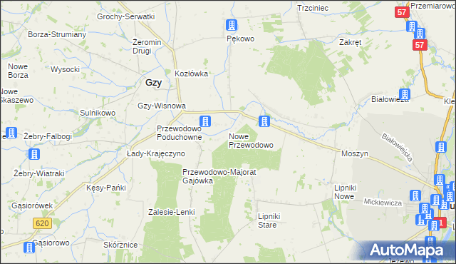 mapa Nowe Przewodowo, Nowe Przewodowo na mapie Targeo