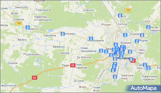 mapa Nowe Sierosławice, Nowe Sierosławice na mapie Targeo