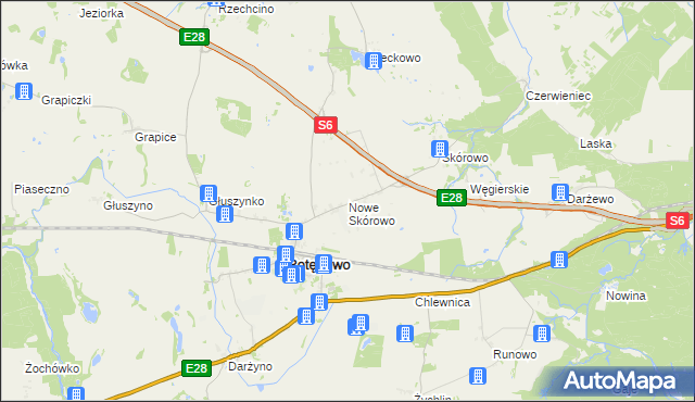 mapa Nowe Skórowo, Nowe Skórowo na mapie Targeo