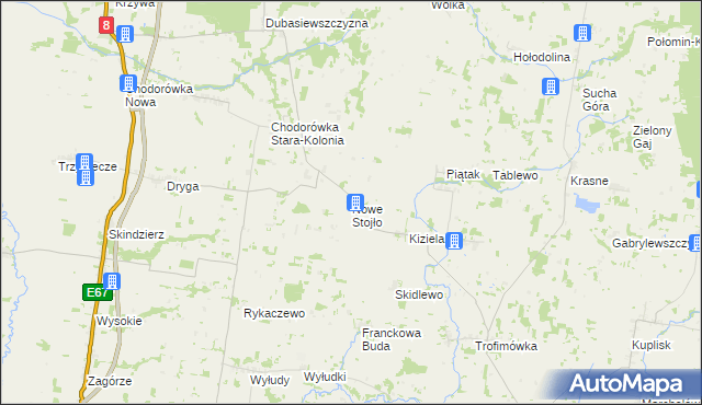 mapa Nowe Stojło, Nowe Stojło na mapie Targeo