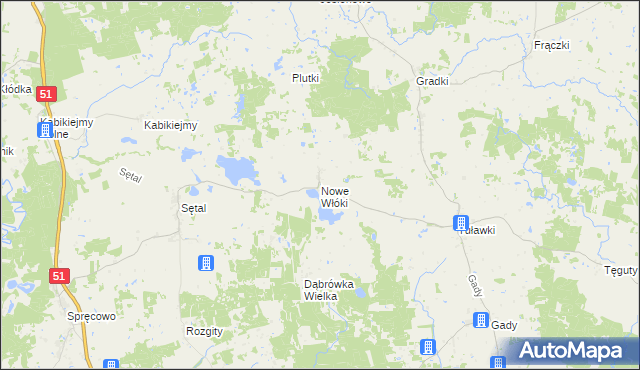 mapa Nowe Włóki, Nowe Włóki na mapie Targeo