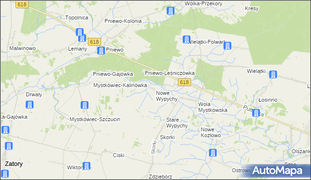 mapa Nowe Wypychy, Nowe Wypychy na mapie Targeo