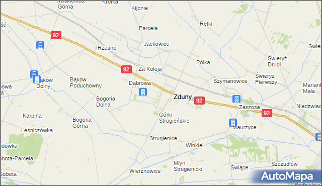 mapa Nowe Zduny, Nowe Zduny na mapie Targeo