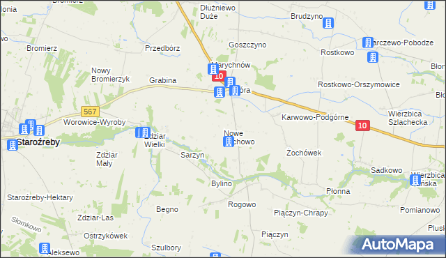 mapa Nowe Żochowo, Nowe Żochowo na mapie Targeo