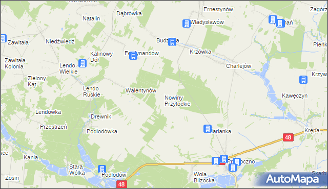 mapa Nowiny Przytockie, Nowiny Przytockie na mapie Targeo