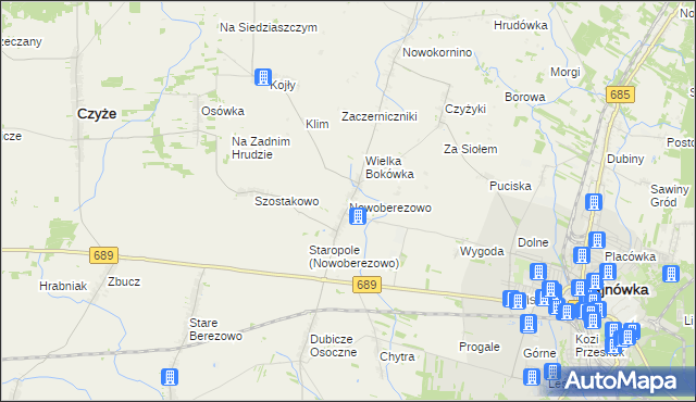 mapa Nowoberezowo, Nowoberezowo na mapie Targeo