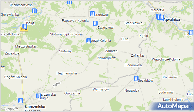 mapa Noworąblów, Noworąblów na mapie Targeo