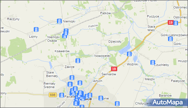 mapa Nowosielec gmina Łosice, Nowosielec gmina Łosice na mapie Targeo