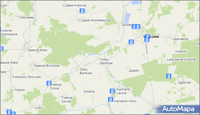 mapa Nowy Bartków, Nowy Bartków na mapie Targeo