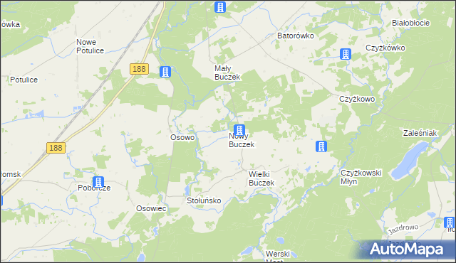 mapa Nowy Buczek, Nowy Buczek na mapie Targeo