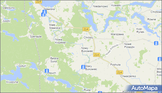mapa Nowy Bukowiec gmina Stara Kiszewa, Nowy Bukowiec gmina Stara Kiszewa na mapie Targeo