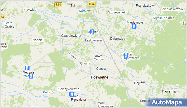 mapa Nowy Cygów, Nowy Cygów na mapie Targeo
