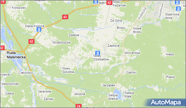 mapa Nowy Dziebałtów, Nowy Dziebałtów na mapie Targeo