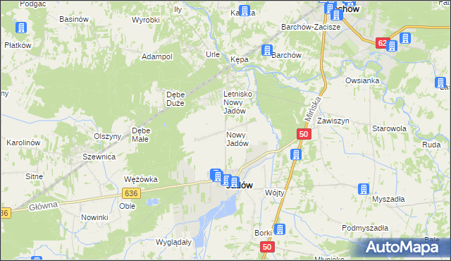 mapa Nowy Jadów, Nowy Jadów na mapie Targeo