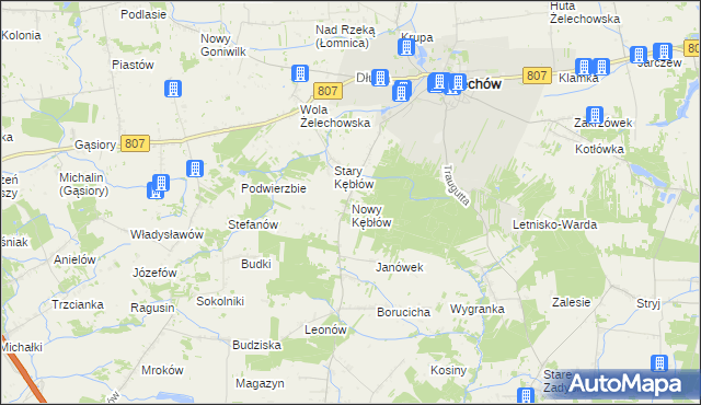 mapa Nowy Kębłów, Nowy Kębłów na mapie Targeo