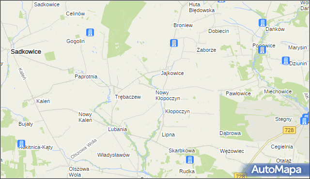 mapa Nowy Kłopoczyn, Nowy Kłopoczyn na mapie Targeo
