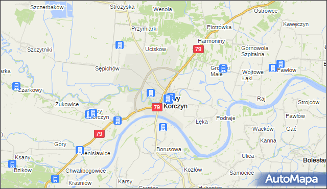 mapa Nowy Korczyn, Nowy Korczyn na mapie Targeo