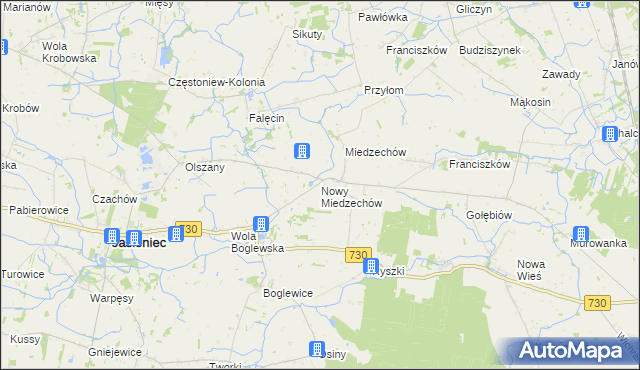 mapa Nowy Miedzechów, Nowy Miedzechów na mapie Targeo