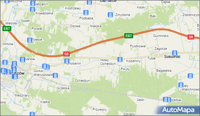 mapa Nowy Ochędzyn, Nowy Ochędzyn na mapie Targeo