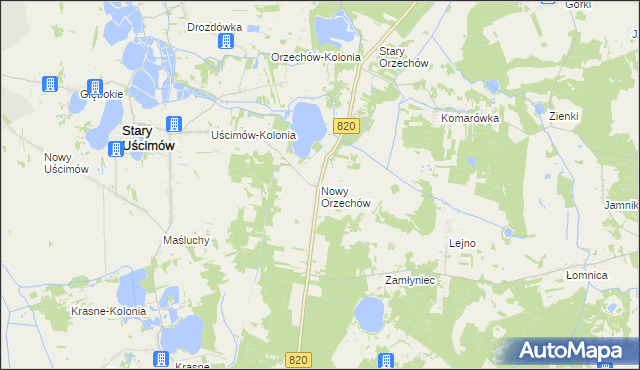 mapa Nowy Orzechów, Nowy Orzechów na mapie Targeo