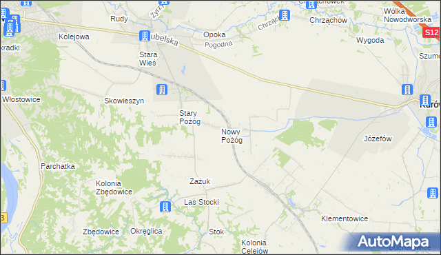 mapa Nowy Pożóg, Nowy Pożóg na mapie Targeo