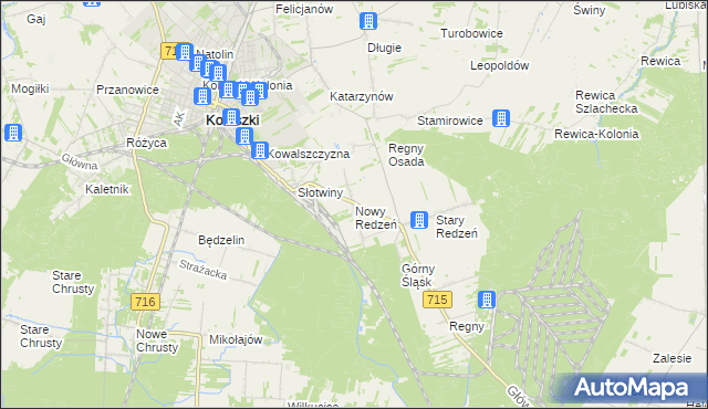 mapa Nowy Redzeń, Nowy Redzeń na mapie Targeo