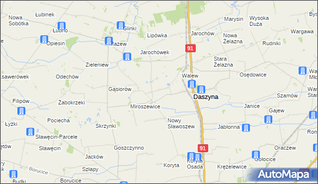 mapa Nowy Sławoszew, Nowy Sławoszew na mapie Targeo