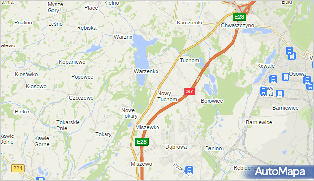 mapa Nowy Tuchom, Nowy Tuchom na mapie Targeo