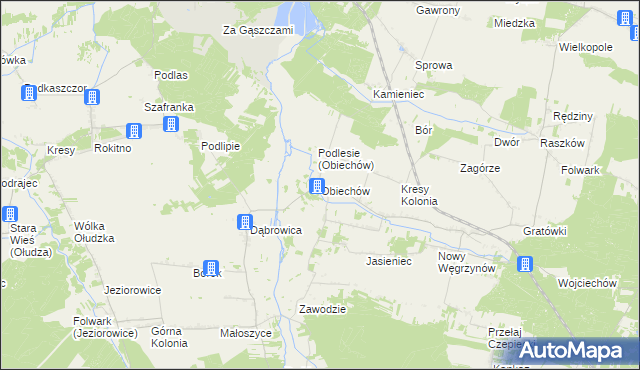 mapa Obiechów, Obiechów na mapie Targeo