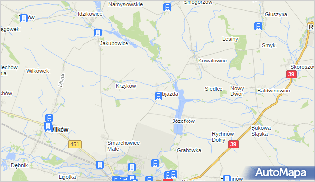 mapa Objazda gmina Namysłów, Objazda gmina Namysłów na mapie Targeo