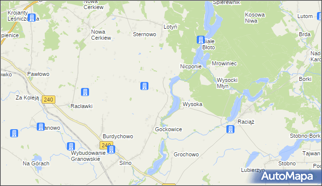 mapa Objezierze gmina Chojnice, Objezierze gmina Chojnice na mapie Targeo