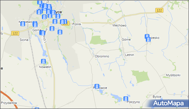 mapa Obromino, Obromino na mapie Targeo