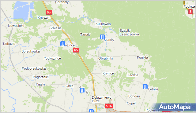 mapa Obrubniki, Obrubniki na mapie Targeo