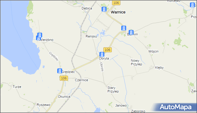 mapa Obryta, Obryta na mapie Targeo