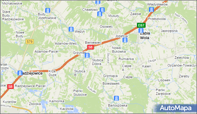 mapa Oddział, Oddział na mapie Targeo
