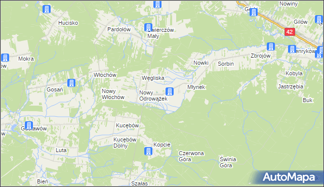 mapa Odrowążek, Odrowążek na mapie Targeo